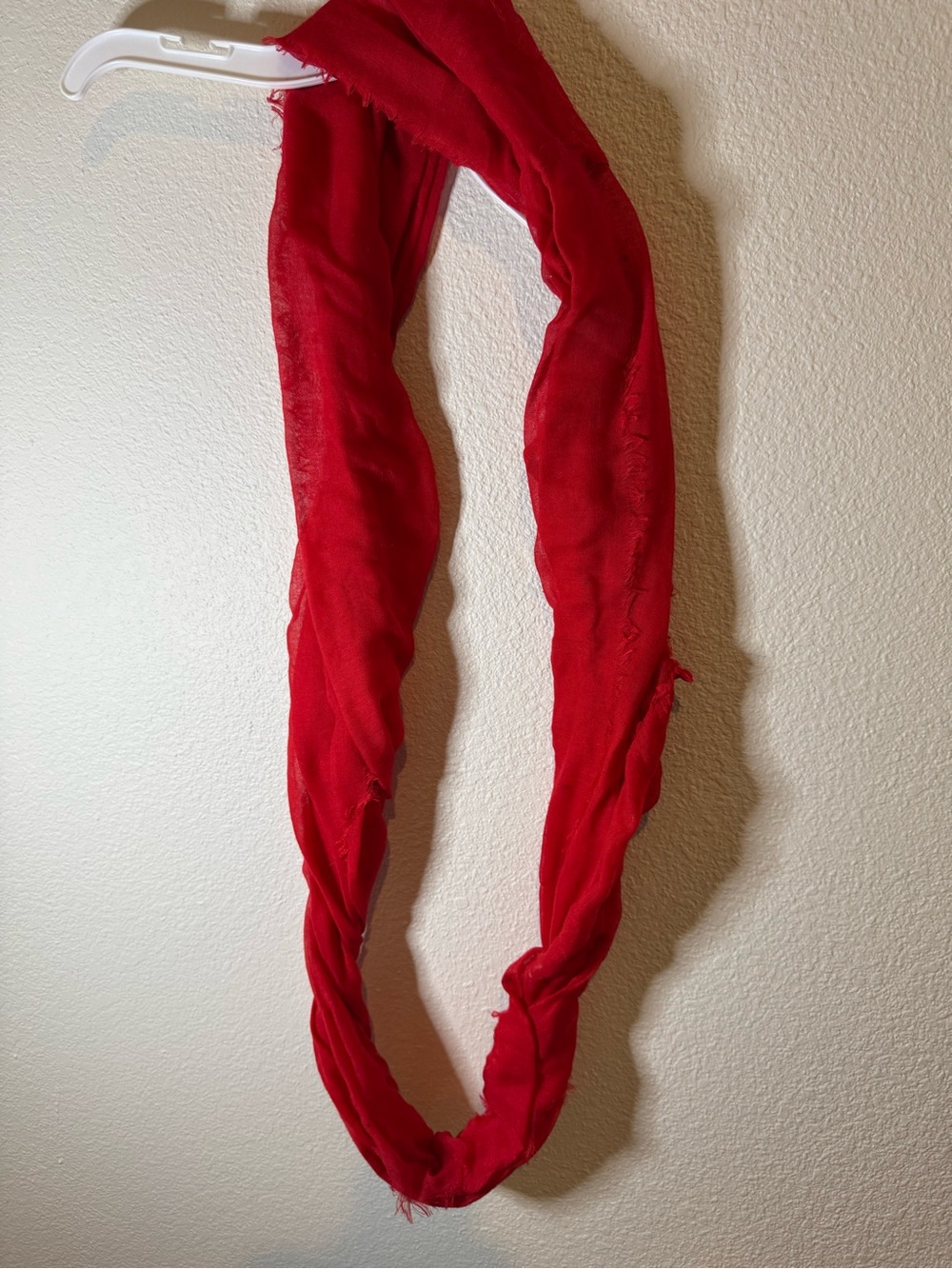 Red Infinity Scarf - Lightweight Loop - Picture 2 of 4
